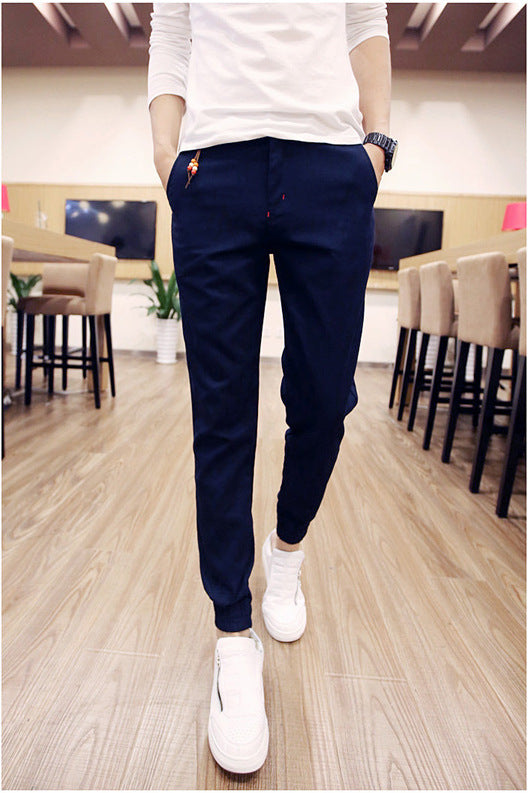 In the spring of 2016 new men's Korean slim slim casual pants feet feet Haren pants pants men's feet