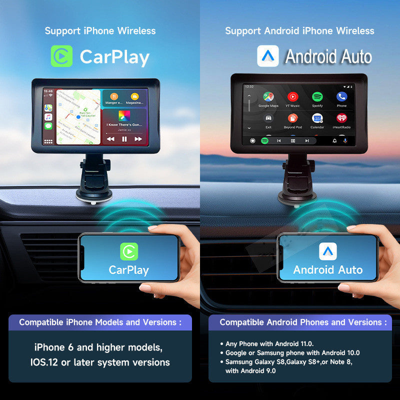 7 IPS voiture écran intelligent sans fil Carplay Auto écran de projection de téléphone portable navigation