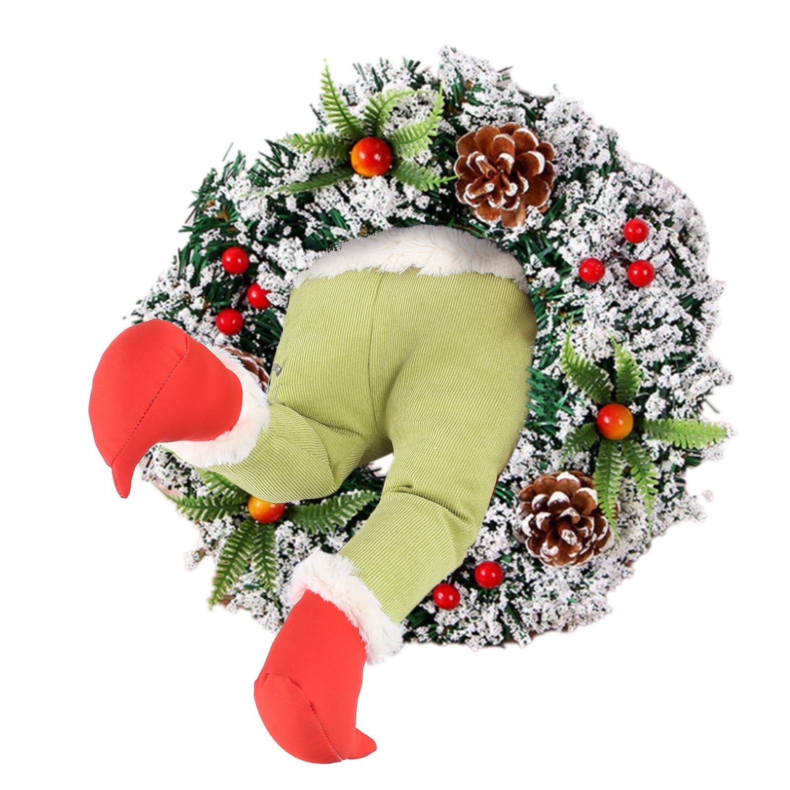 Cotton Linen Christmas Thief Burlap Stealer Design Pendant Hanging Ornament Home Front Door Wreath Hoop Xmas Decoration