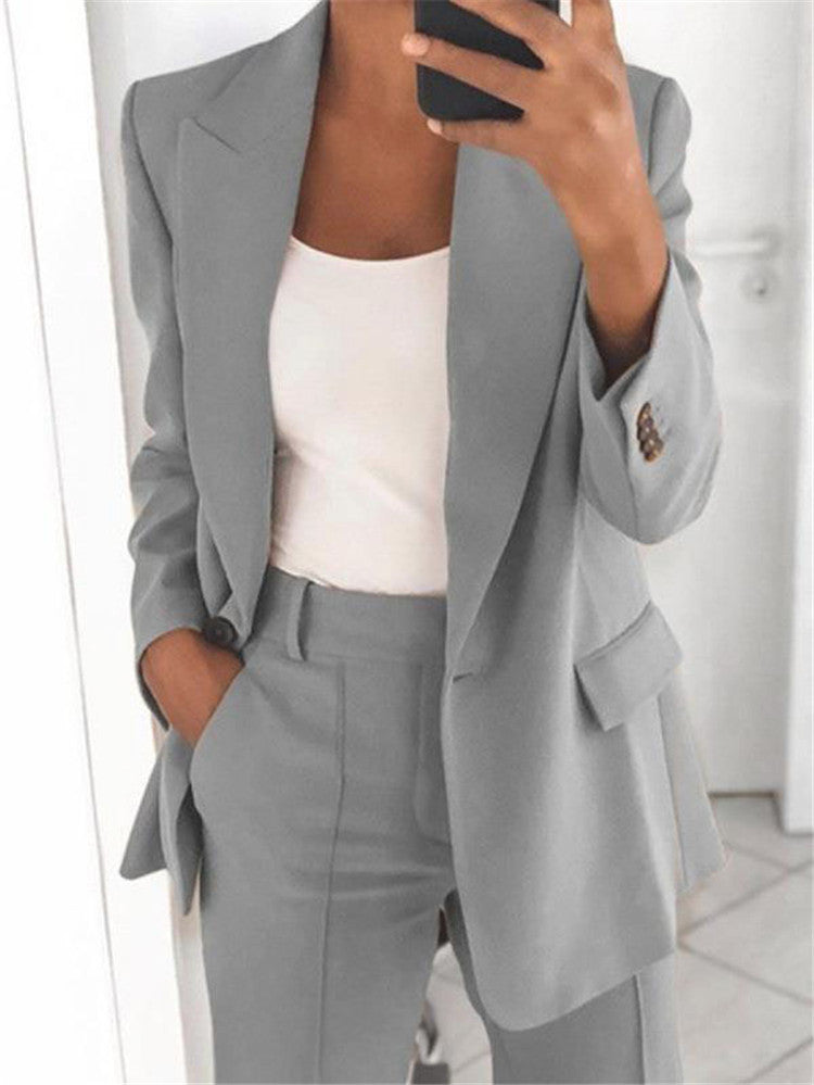 ode collar polo cardigan fitted graceful suit jacket women