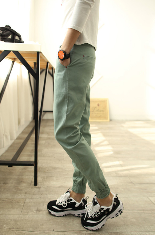 In the spring of 2016 new men's Korean slim slim casual pants feet feet Haren pants pants men's feet