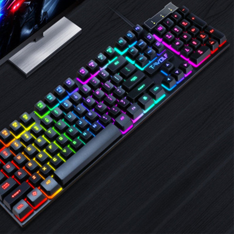 Gaming Usb Lumineux Filaire Clavier Flottant Manipulateur