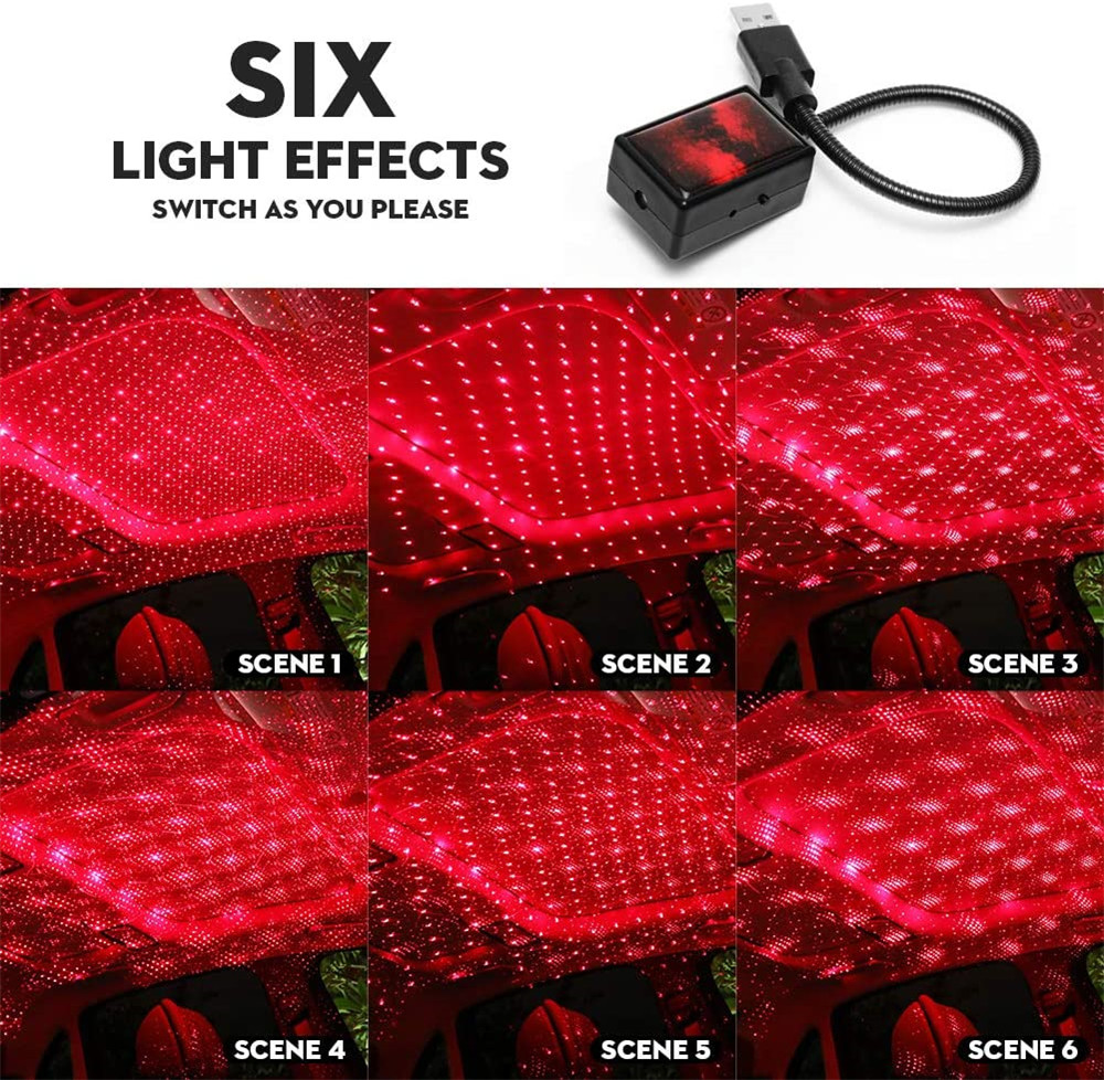 Star Light Projector Party Lights USB Car Interior Lighting Starry Sky Galaxy Night Lights