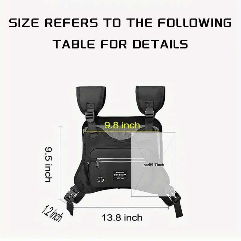 Adjustable Reflective Pocket, Breathable Chest Bag, Suitable