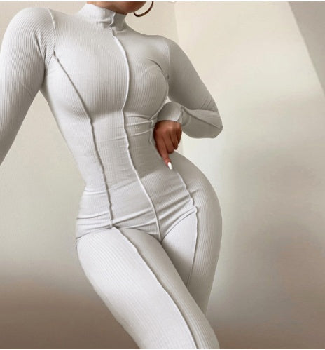 Reverse Wear Design Sense High Waist Slim Breathable Leisure Sports Suit