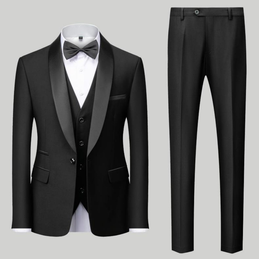 Men's Suit Set, Green Fruit Collar, Stage Costume, Host Show Dress, Groom, Best Three-Piece Suit