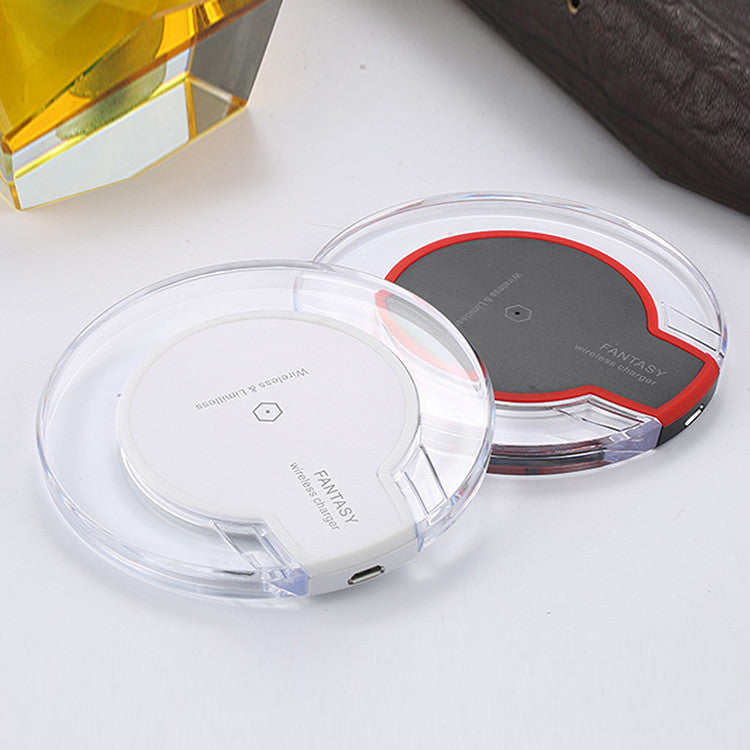 New Wireless Charging Dock Charger Crystal Round Charging Pad With Receiver For Apple For Sanxing