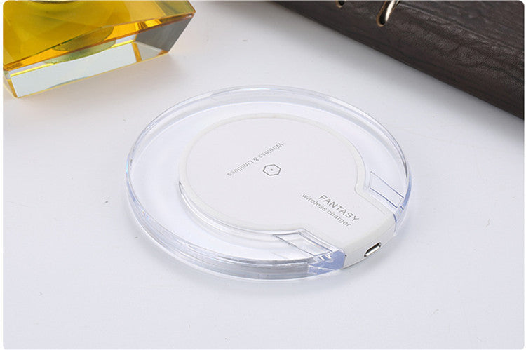 New Wireless Charging Dock Charger Crystal Round Charging Pad With Receiver For Apple For Sanxing