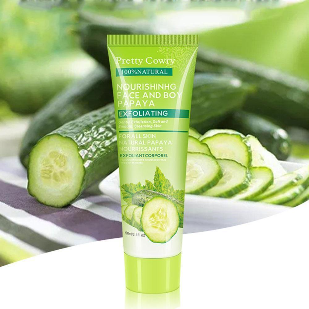 Cucumber Coconut Papaya Exfoliating Face Cream Gel 100ml Body Cleansing