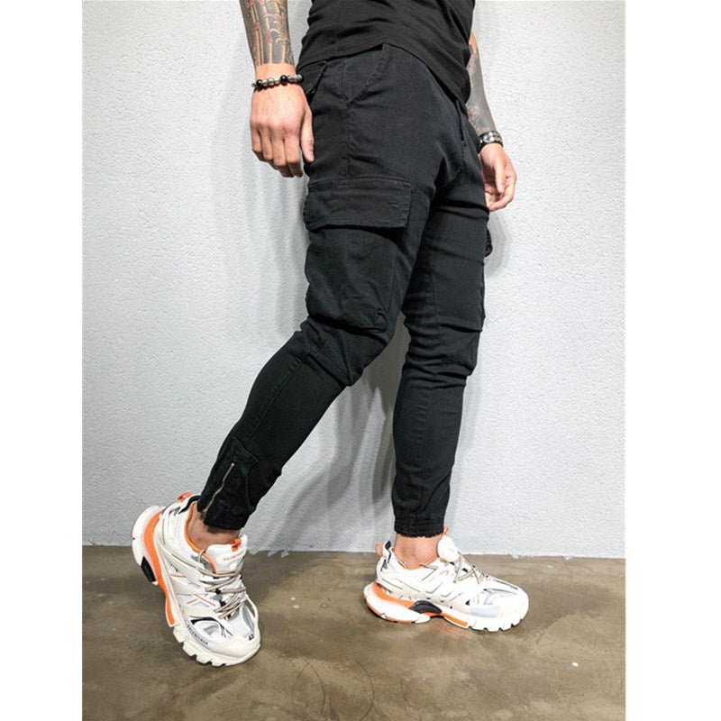 Drawstring zip woven pants