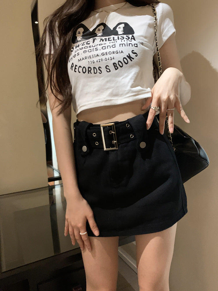 Women's Autumn High Waist American Retro Hot Girl Skirt