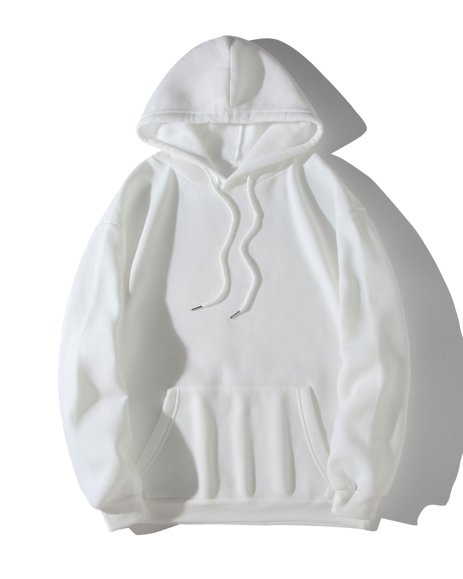 Pull à capuche blanc uni à la mode