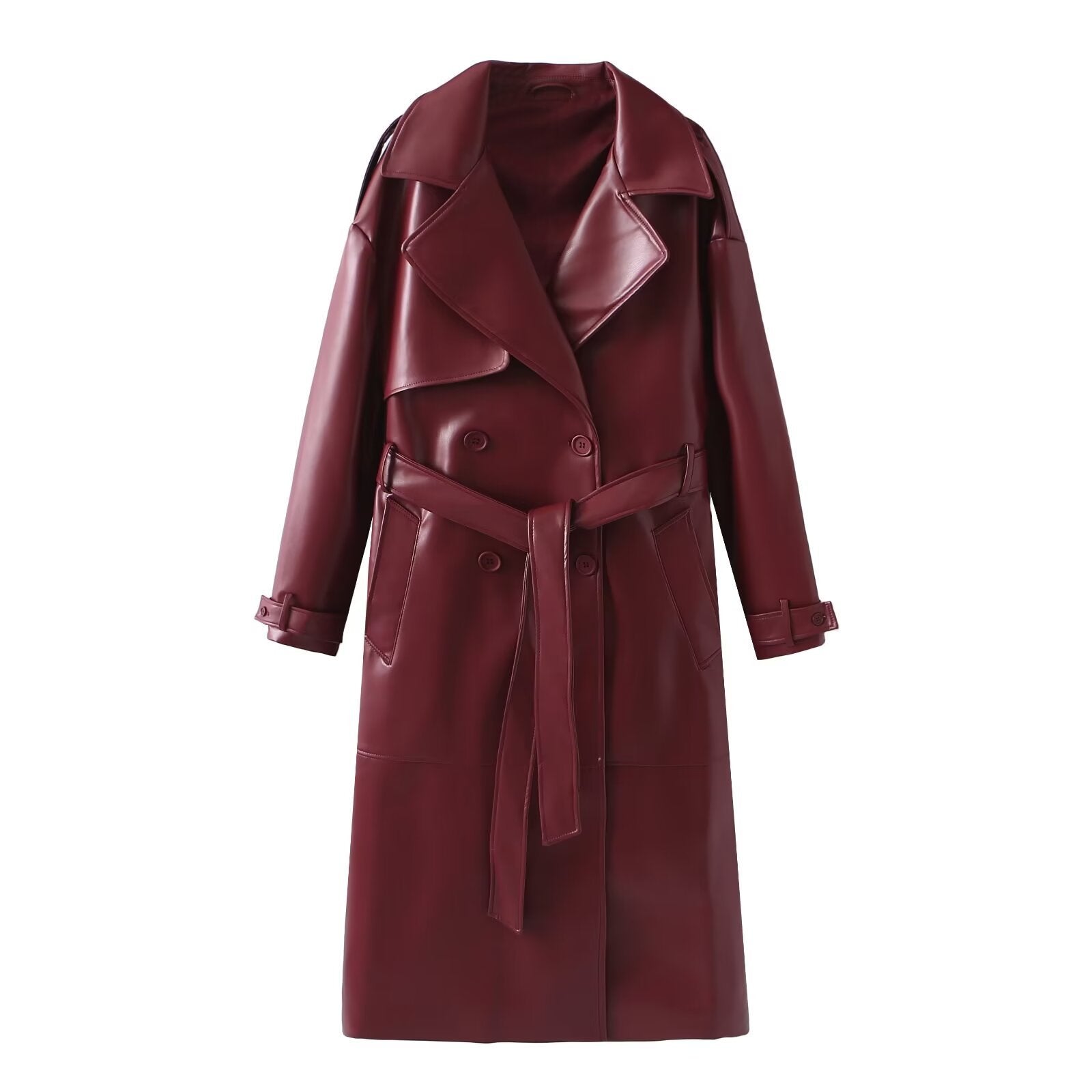 Women's Clothing French Fashion Design Sense Minority All-match Casual Extended Leather Coat