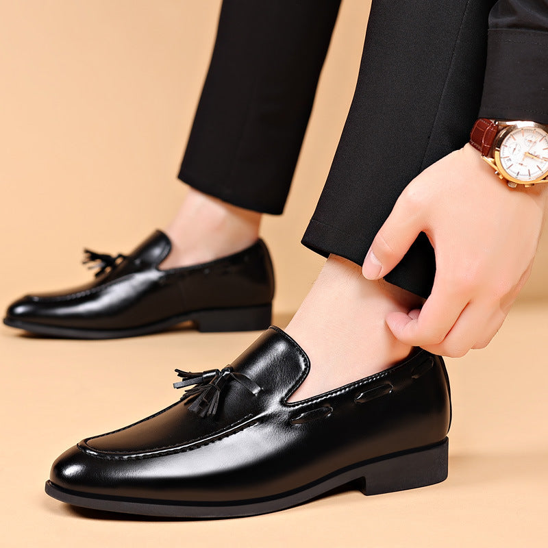 New men's low-heeled leather shoes suit