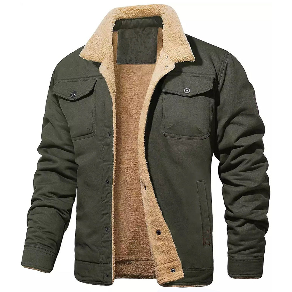 Autumn Winter Fleece Thick Slim Fit Men Warm Jacket