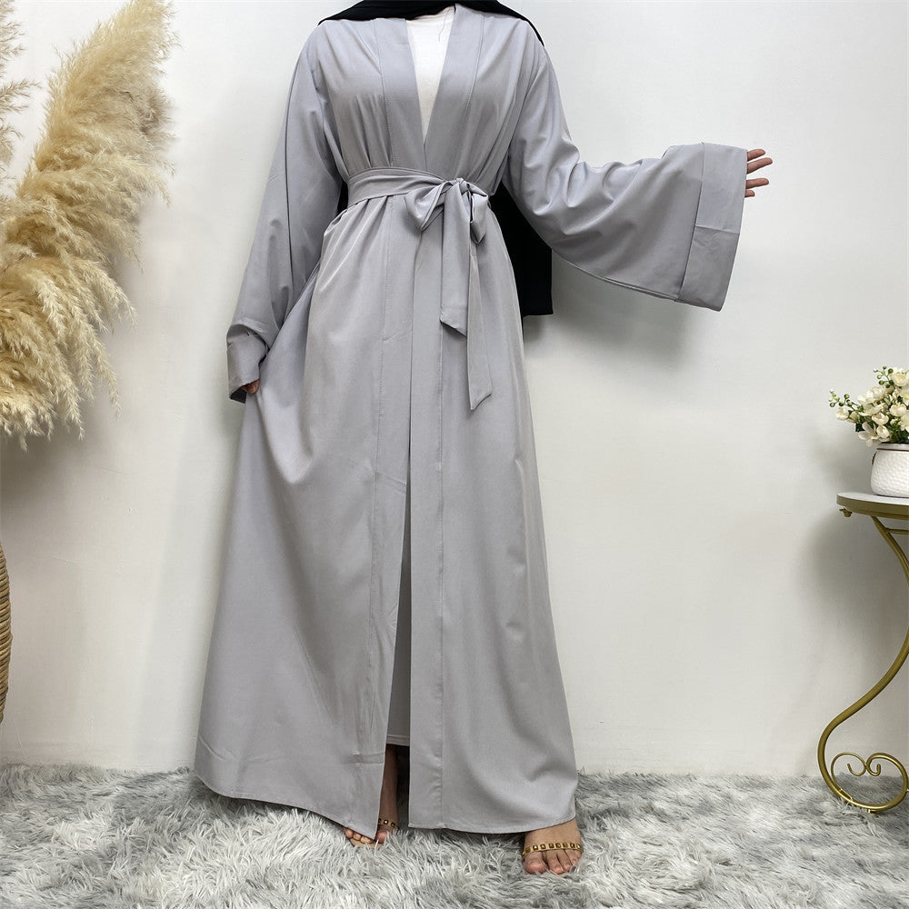 Fashion Solid Color Robe Ladies beige Cardigan