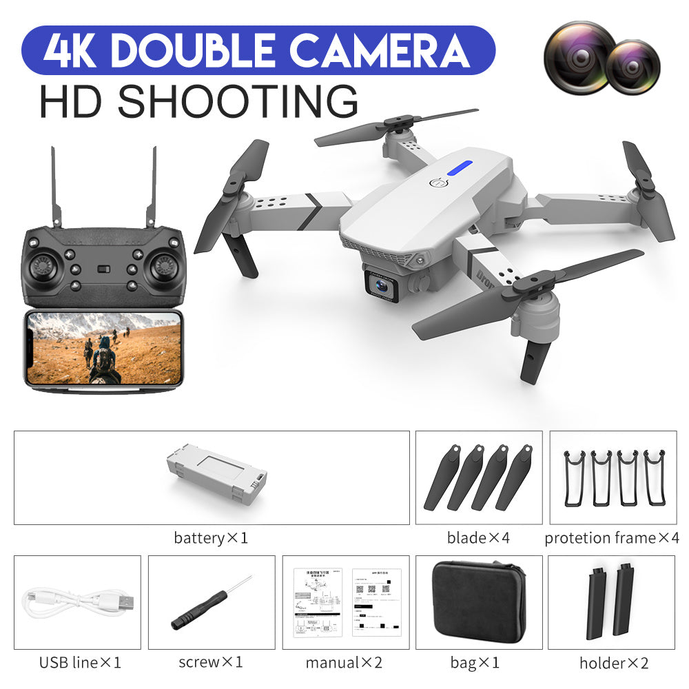 E88 Drone Aerial Photography HD 4K Dual Camera Remote Control Aircraft Toy