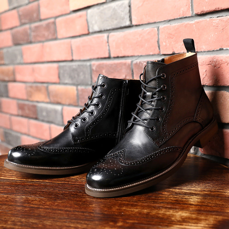 Men's Business English Style Leather Boots