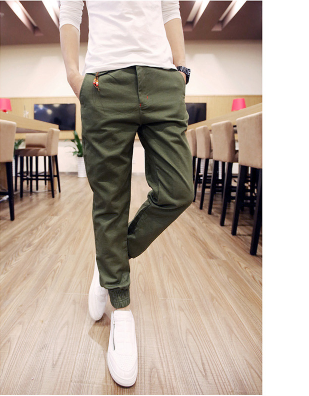 In the spring of 2016 new men's Korean slim slim casual pants feet feet Haren pants pants men's feet