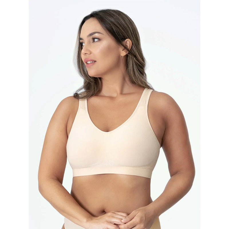 Soutien-gorge façonnant avec anneau sans acier pour femme, débardeur brillant de grande taille, sans marquage, sous-vêtements féminins