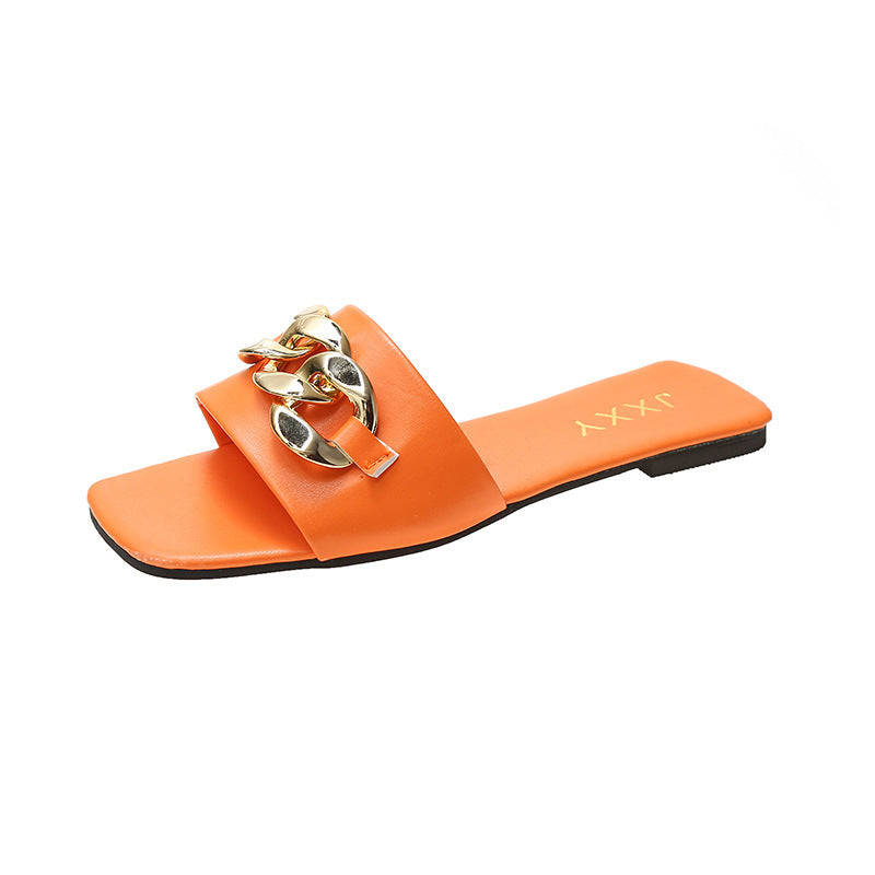 New Style Women Slippers With Square Toe Flip Flops