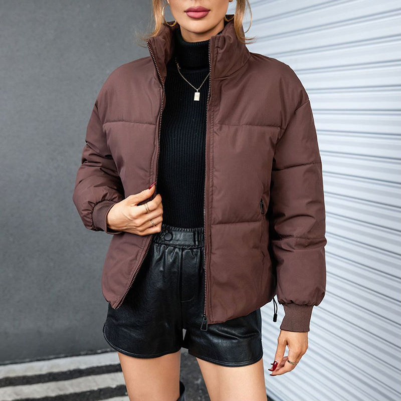 Coffee Jacket Winter Slim Casual Short Coat