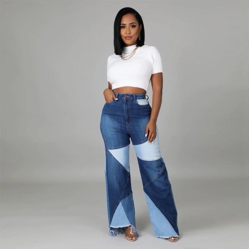 Summer New Patchwork Women's Denim Pants