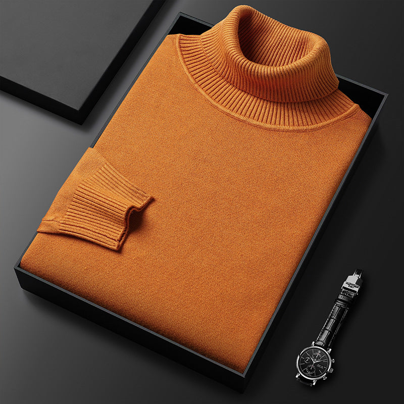 Bottoming Shirt Young And Middle-aged Slim-fit Solid Color Turtleneck Pullover Sweater