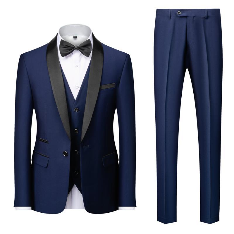 Men's Suit Set, Green Fruit Collar, Stage Costume, Host Show Dress, Groom, Best Three-Piece Suit