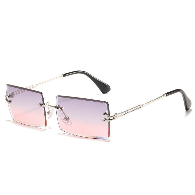 Small Rectangle Frameless Alloy Sunglasses