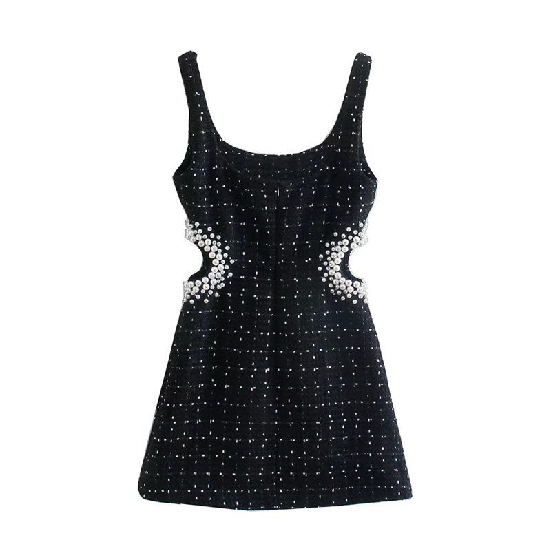 DECORATIVE WOOL PEARL STRAP DRESSES