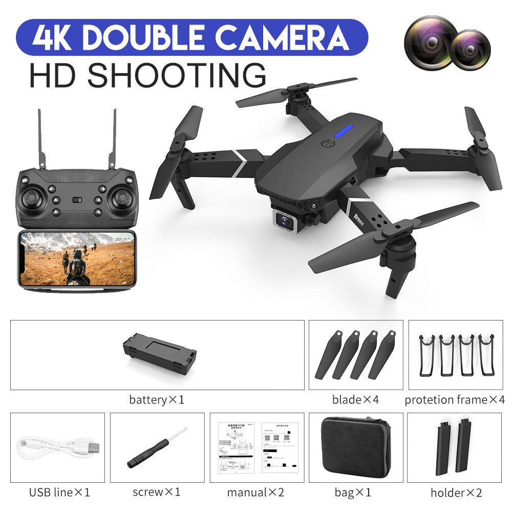 E88 Drone Aerial Photography HD 4K Dual Camera Remote Control Aircraft Toy