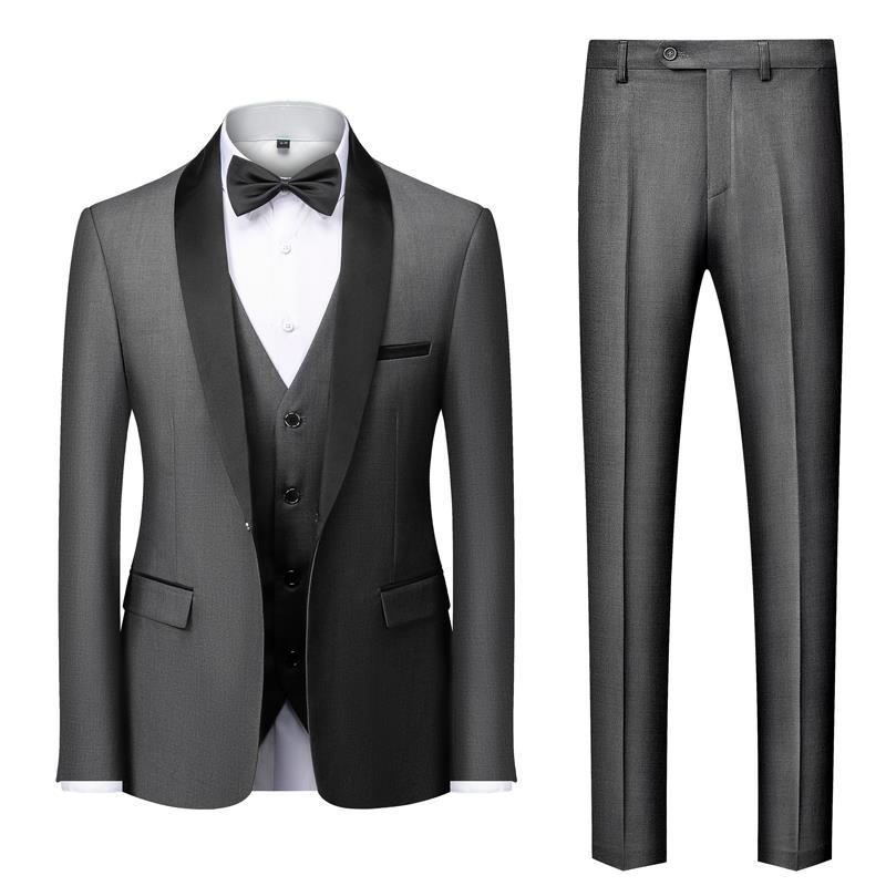 Men's Suit Set, Green Fruit Collar, Stage Costume, Host Show Dress, Groom, Best Three-Piece Suit