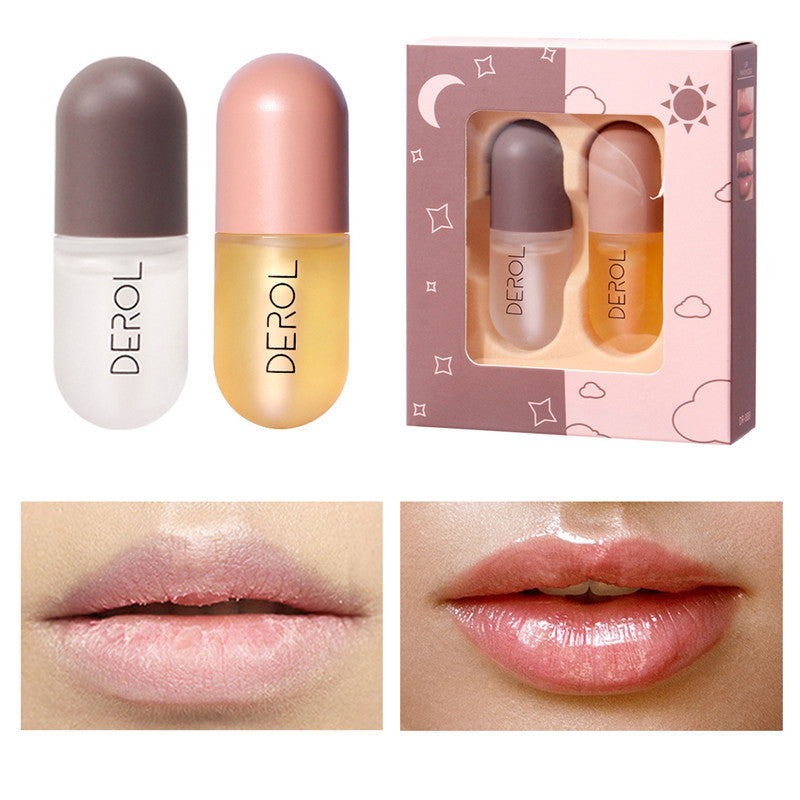 Day Night Instant Volume Lip Lip Oil Clear Long Lasting Nourishing Repair Reduce Thin Lip Line Lip Care Beauty Cosmetic