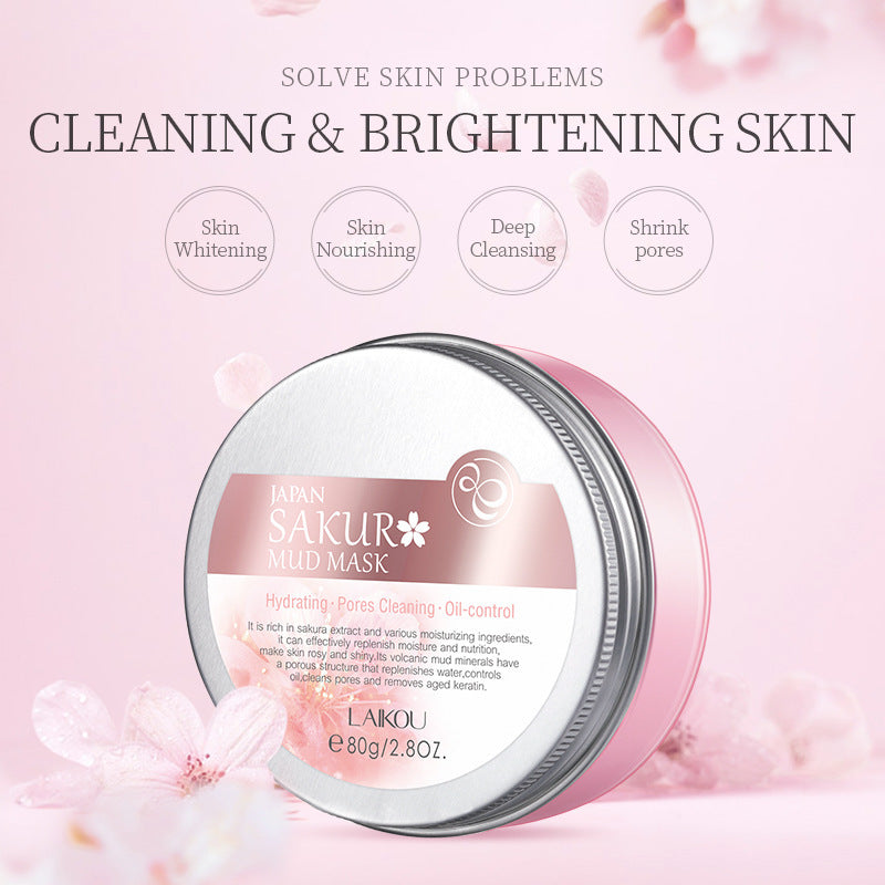 Lai Kou Japanese Cherry Blossom Mud Mask 80g Moisturizing Moisturizing Nourishing Fine Pores