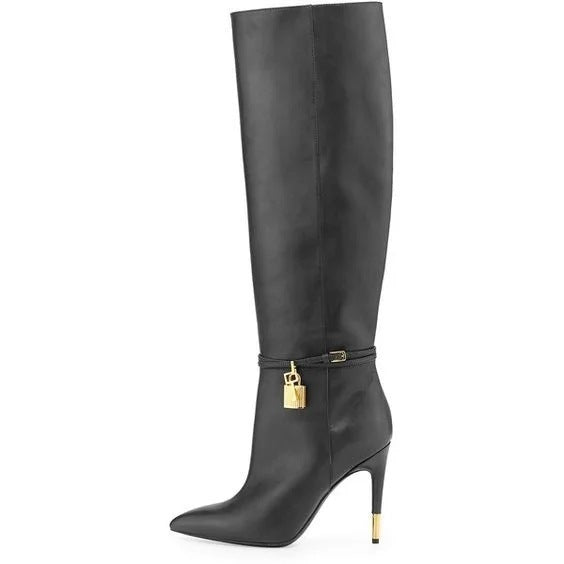 Bottes classiques noires simples pour femmes