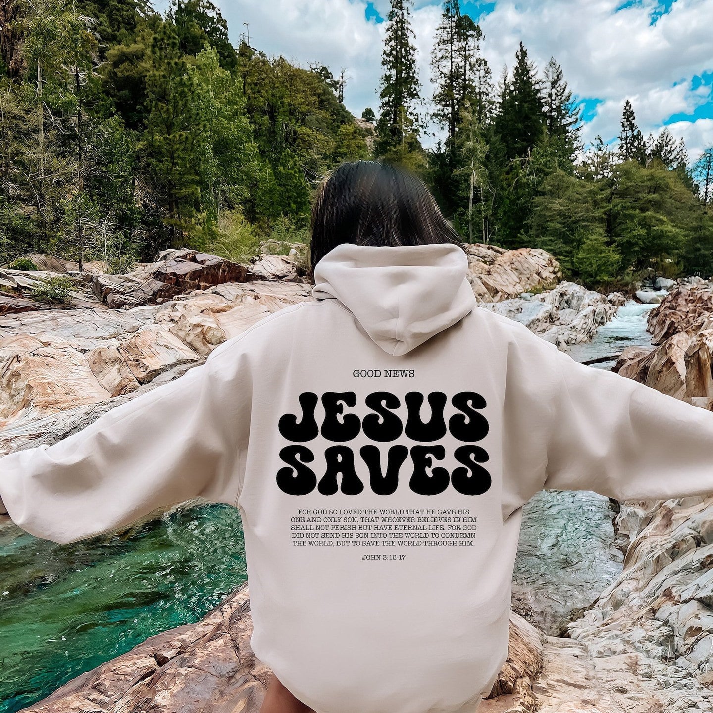 Jesus Saves Hoodie Bible Verses Appear Church Black Sweater