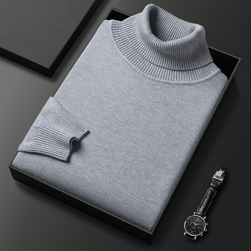 Bottoming Shirt Young And Middle-aged Slim-fit Solid Color Turtleneck Pullover Sweater