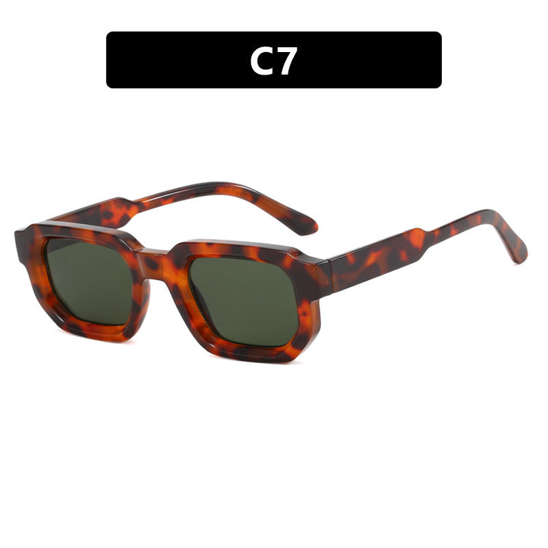 European and American retro square sunglasses