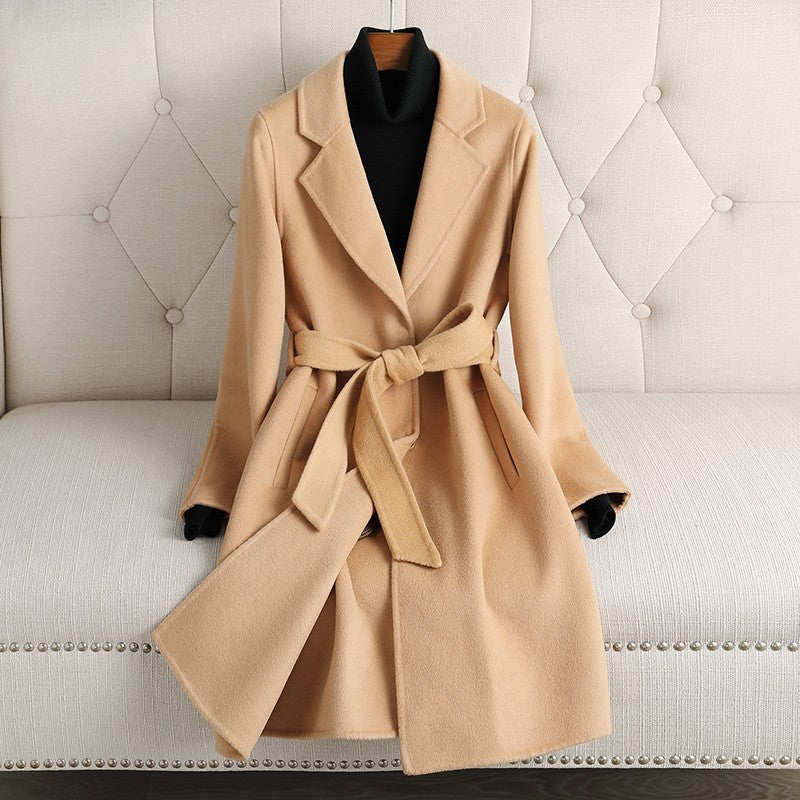 Autumn And Winter New Double-sided Cashmere Coat