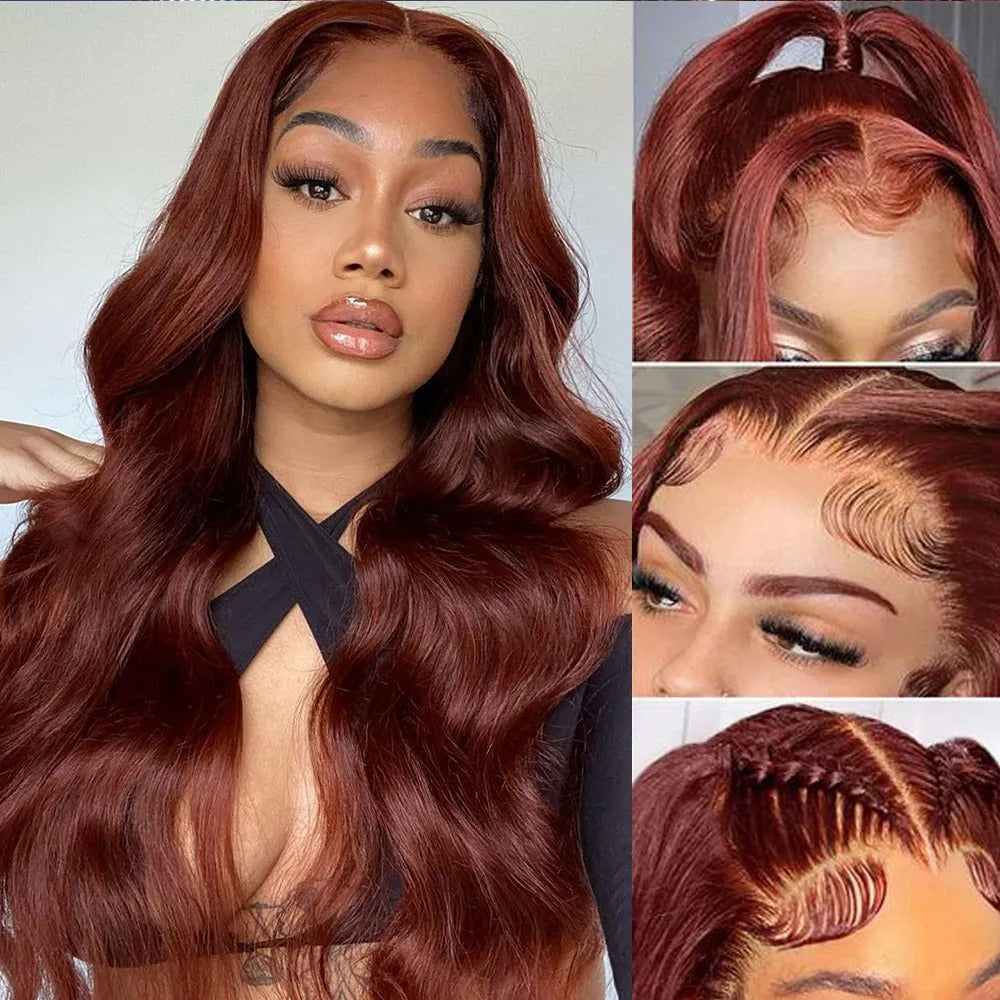 Perruque Rouge Cheveux Longs Curly en Fibre