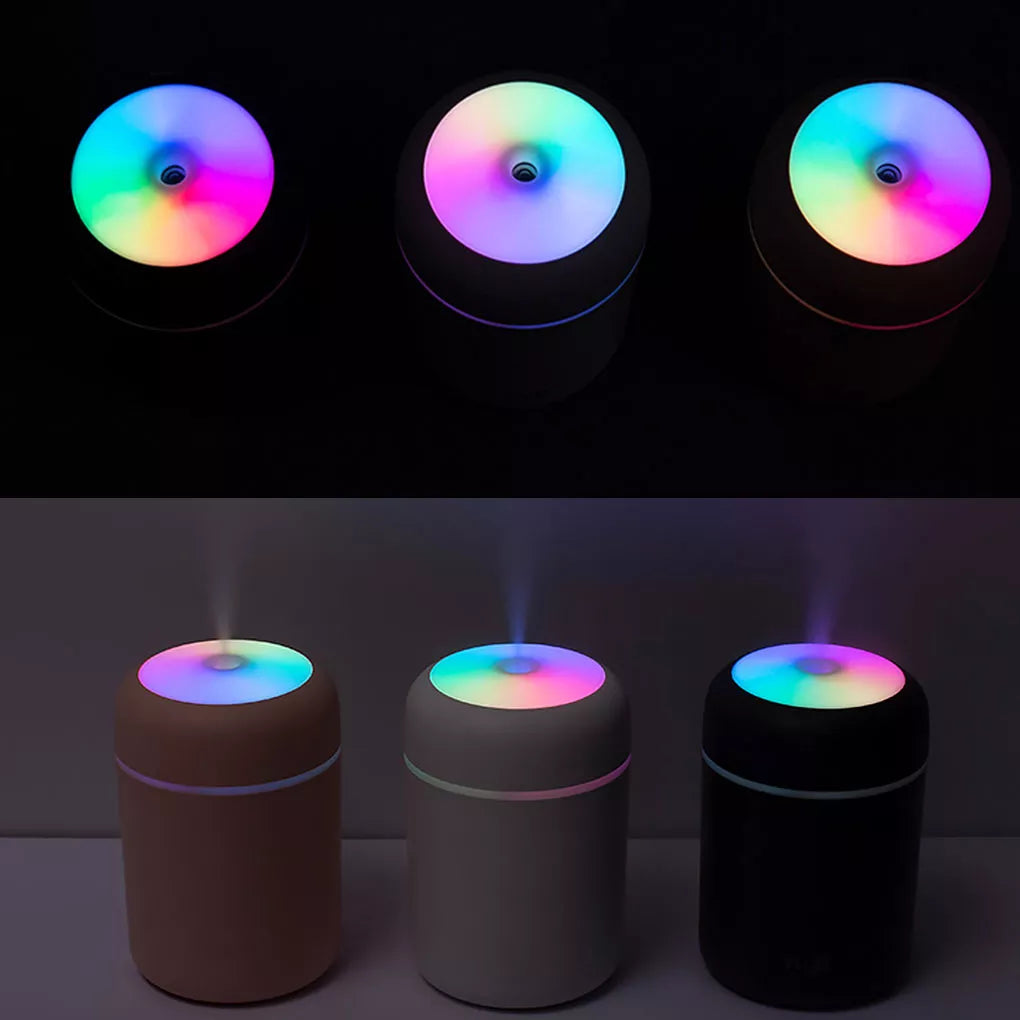 Mini Humidifier 300ml Bedroom Office Living Room Portable Low Noise Diffuser Atmosphere Light Mist Sprayer Aroma Diffuser