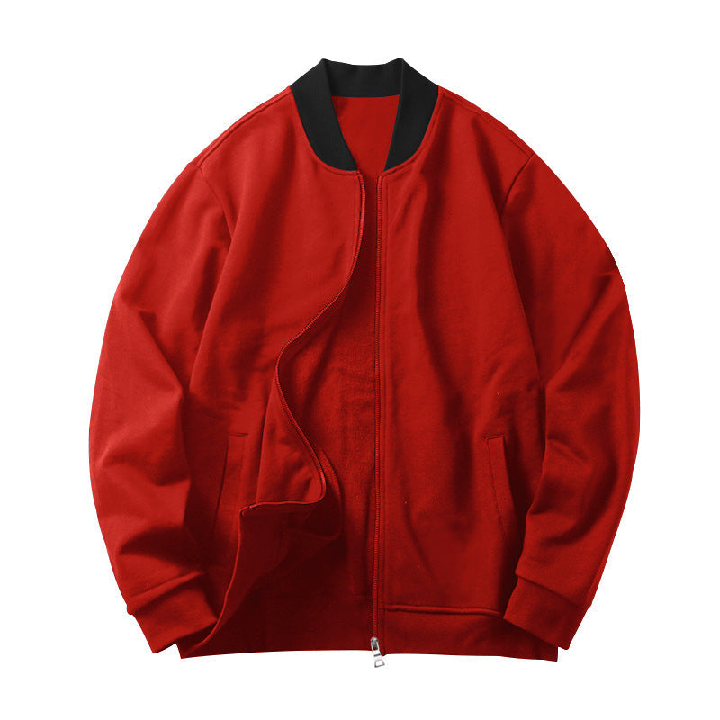 Men's Fashion Casual Solid Red Color Oversized Coat