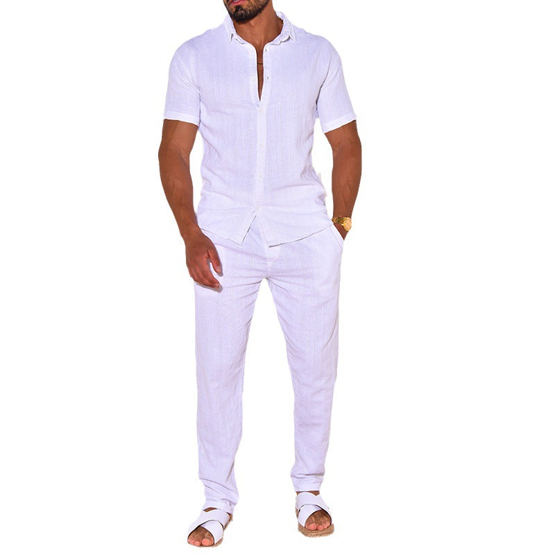 European Style Men's Linen Set