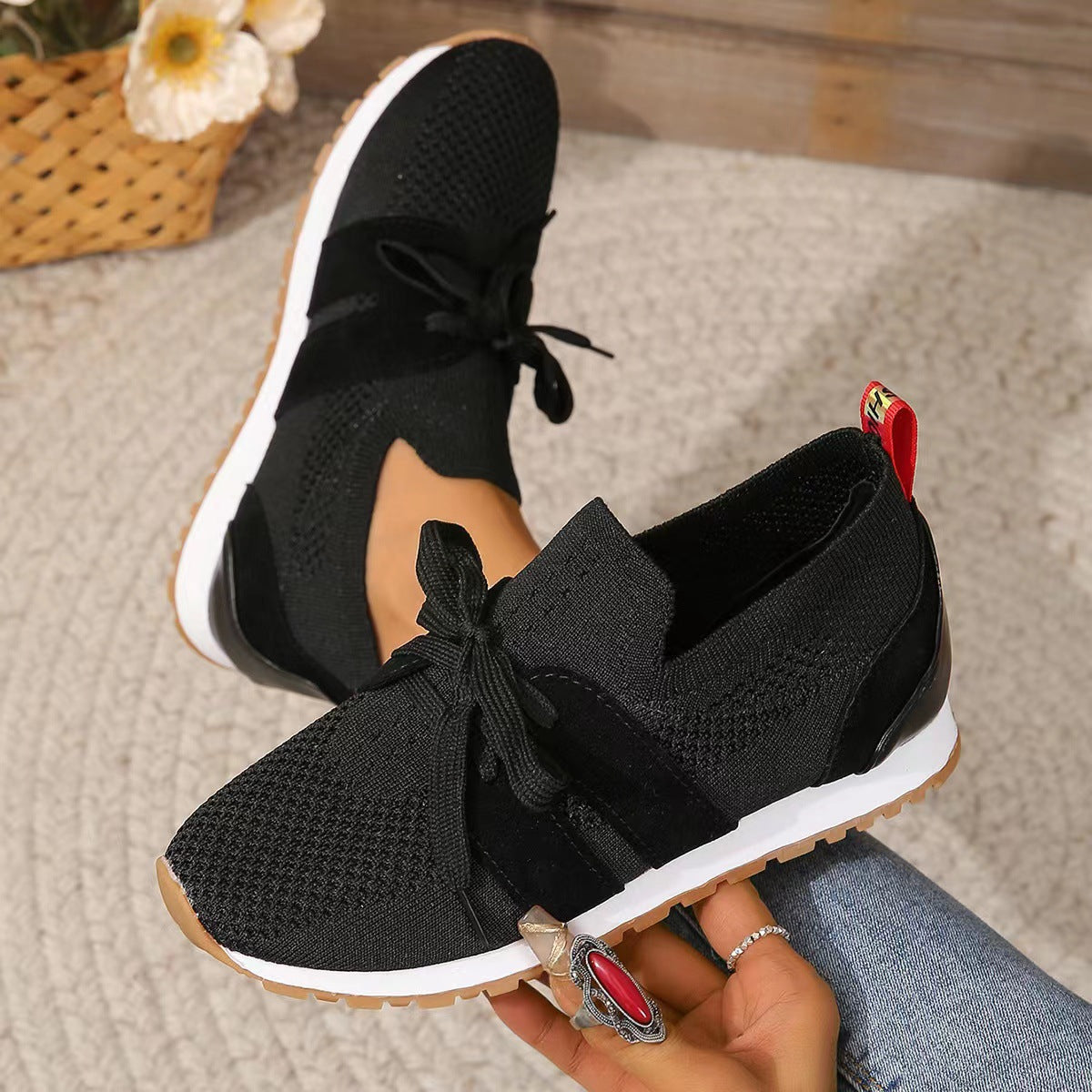 Women's Comfortable Woven Mesh Lace-up Casual Shoes