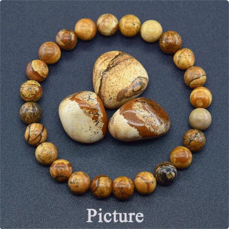 Natural Stone Elastic String Beaded Bracelet Jewelry Stone Tiger Eye Beaded Yoga Bracelets For Men Women