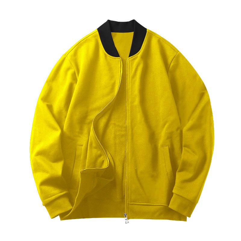 Men's Fashion Casual Solid Yellow Color Oversized Coat