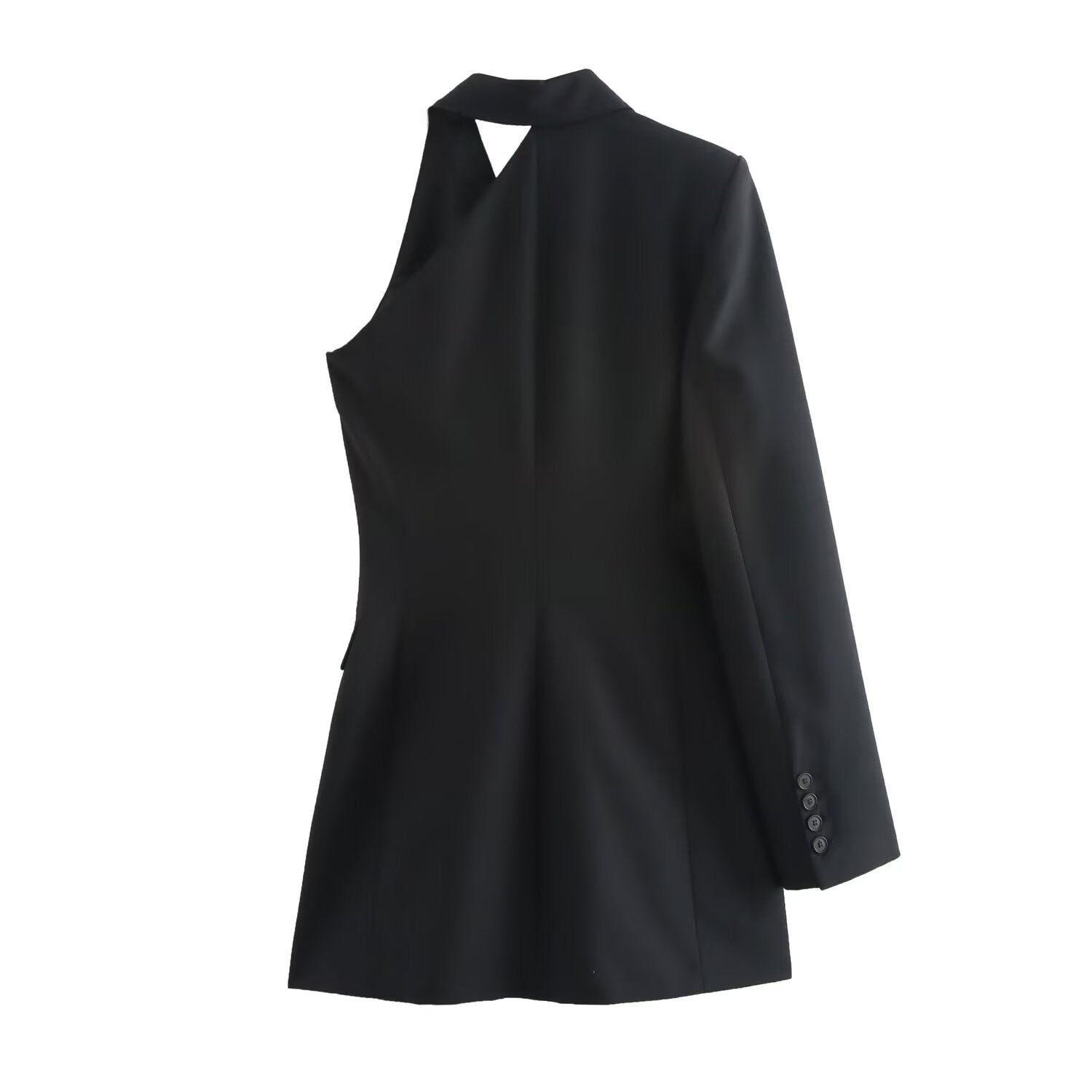 ASYMMETRICAL DRESS LONG SLEEVES SINGLE BUTTON
