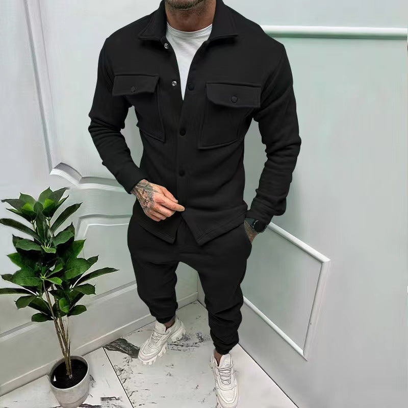 Fall Winter Casual Jacket and Pants Two Piece Set