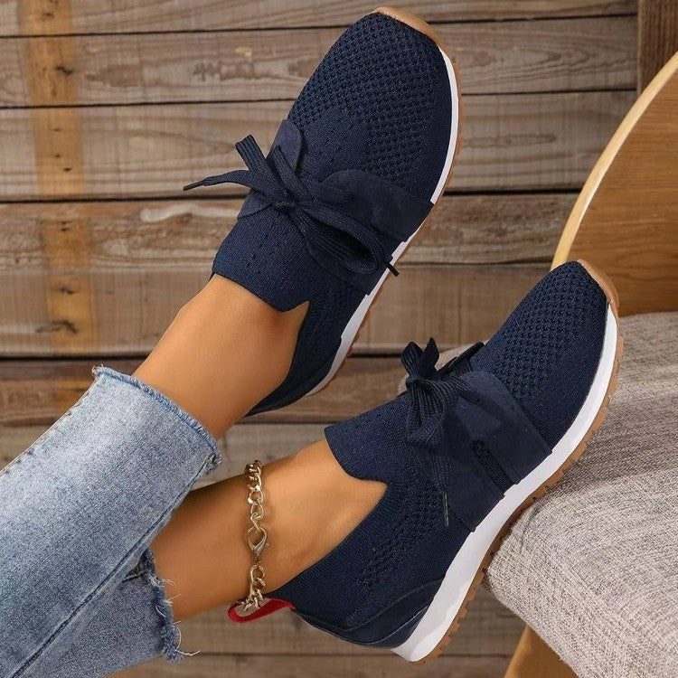 Women's Comfortable Woven Mesh Lace-up Casual Shoes